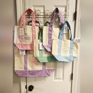 NWT 6 Trader Joe's Canvas Tote/Mini Bags (2 Large & 4 Mini)